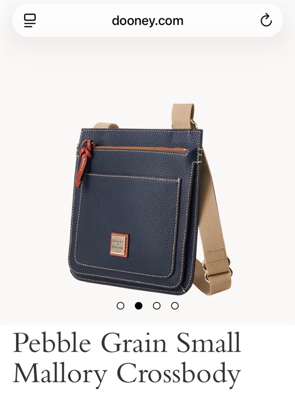 Dooney & Bourke Black Pebble Grain Crossbody with Tan Strap